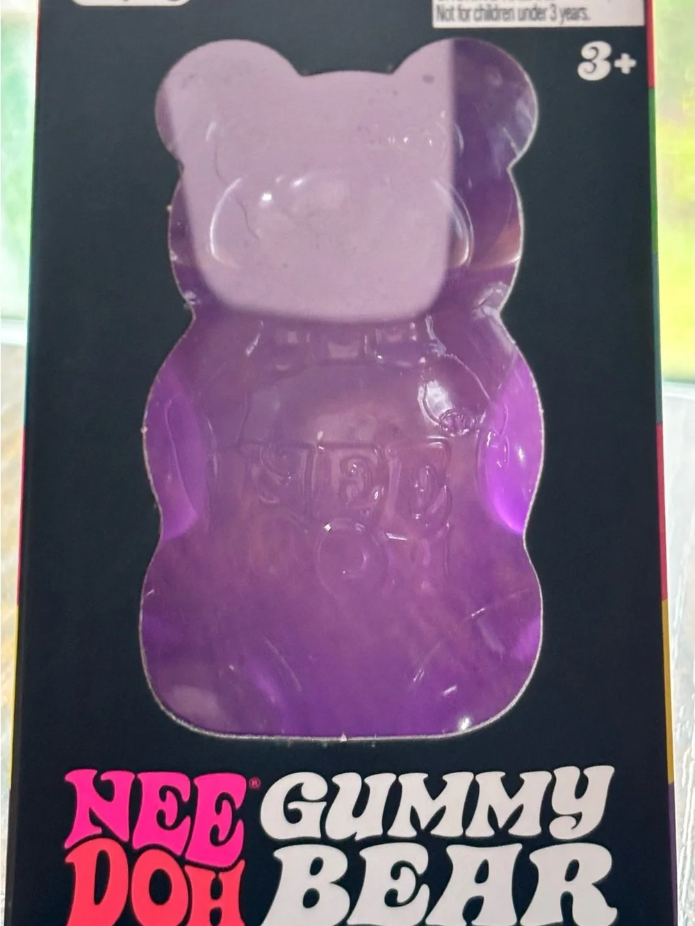 Original Needoh Schylling Squishy Squeezy Gooey Gummy Bear - Purple NIB
